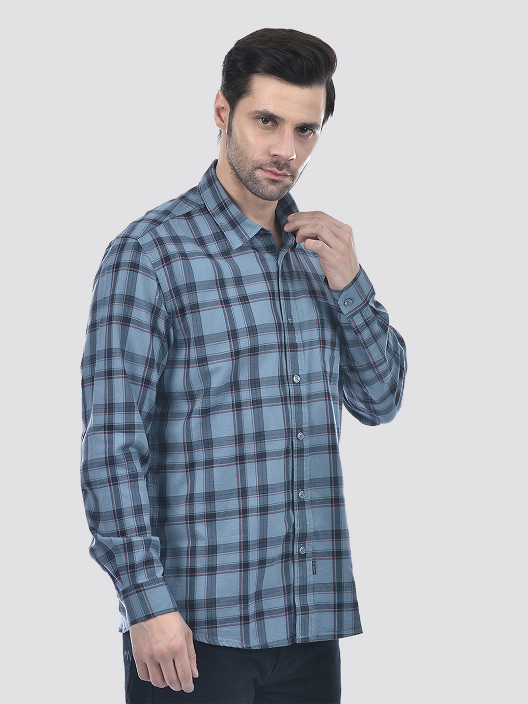 Numero Uno Men Checkered Blue Shirt